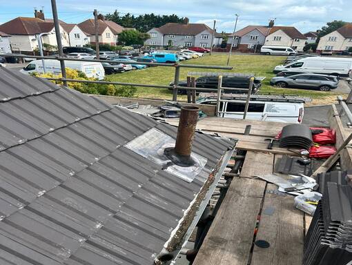 Kings Lynn Roofing Services 18 This is a photo of a roof installation being carried out in King's Lynn. Installation carried out by King's Lynn Roofing Services